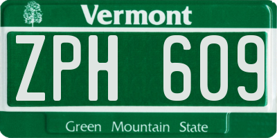 VT license plate ZPH609