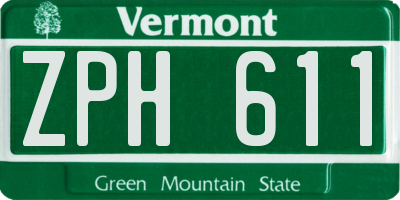 VT license plate ZPH611