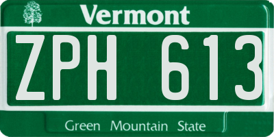 VT license plate ZPH613