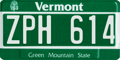 VT license plate ZPH614