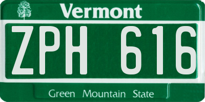 VT license plate ZPH616