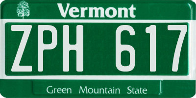 VT license plate ZPH617