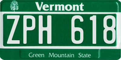 VT license plate ZPH618