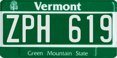 VT license plate ZPH619