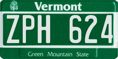 VT license plate ZPH624