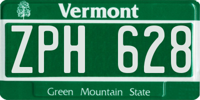 VT license plate ZPH628