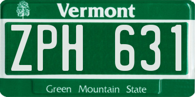 VT license plate ZPH631