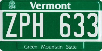 VT license plate ZPH633