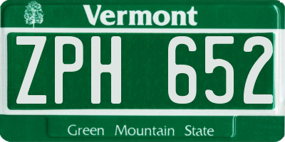 VT license plate ZPH652
