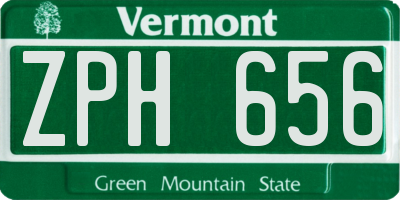 VT license plate ZPH656