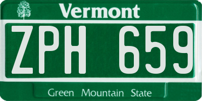 VT license plate ZPH659