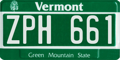 VT license plate ZPH661
