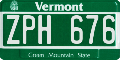 VT license plate ZPH676