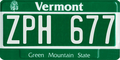 VT license plate ZPH677