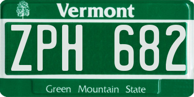 VT license plate ZPH682