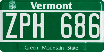 VT license plate ZPH686
