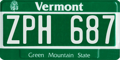 VT license plate ZPH687