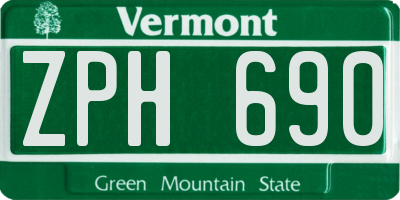 VT license plate ZPH690