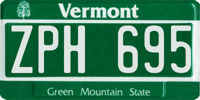 VT license plate ZPH695