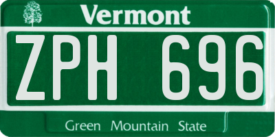 VT license plate ZPH696