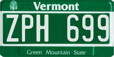 VT license plate ZPH699