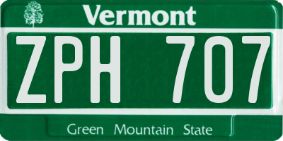 VT license plate ZPH707