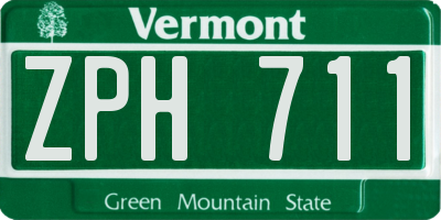 VT license plate ZPH711