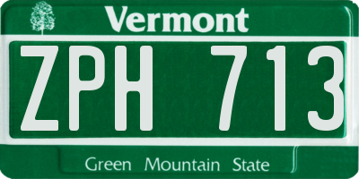 VT license plate ZPH713