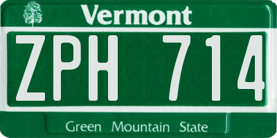 VT license plate ZPH714
