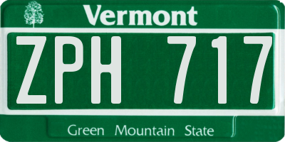 VT license plate ZPH717
