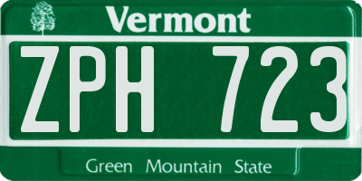 VT license plate ZPH723