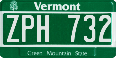 VT license plate ZPH732