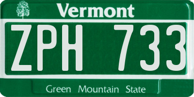 VT license plate ZPH733