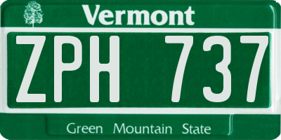 VT license plate ZPH737