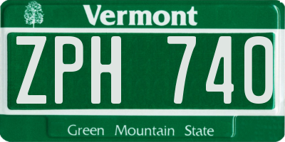 VT license plate ZPH740