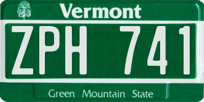VT license plate ZPH741
