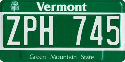 VT license plate ZPH745