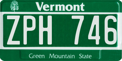 VT license plate ZPH746