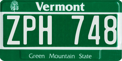 VT license plate ZPH748