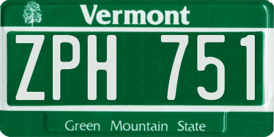VT license plate ZPH751