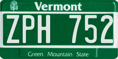 VT license plate ZPH752