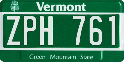 VT license plate ZPH761