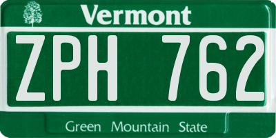 VT license plate ZPH762