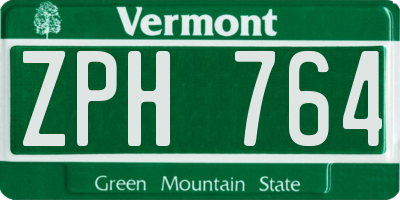 VT license plate ZPH764
