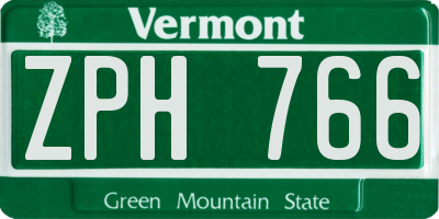 VT license plate ZPH766