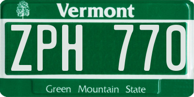VT license plate ZPH770