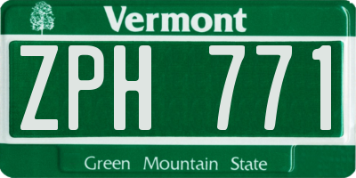 VT license plate ZPH771