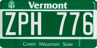 VT license plate ZPH776