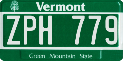 VT license plate ZPH779