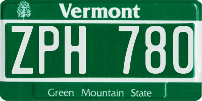 VT license plate ZPH780